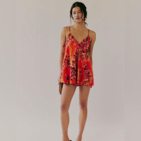 Free People Zenni Printed Romper - Picture 1 of 7